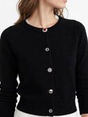 Susymix- Cardigan in maglia con bottoni gioiello