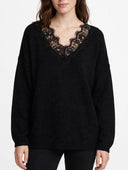 Vicolo - Maglia in lana e cashmere con scollo V in pizzo
