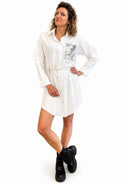 Susymix- Abitino camicia con tasca in paillettes