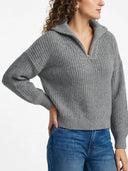 Susymix- Maglia costa inglese con mezza zip