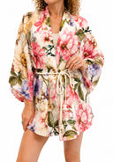 Susymix- Kimono fantasia fiori in lino