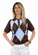 Vicolo- Polo in viscosa rombi