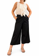 Susymix- Pantalone crop in cotone con elastico