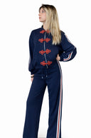 Vicolo - Pantalone tuta palazzo con bande laterali