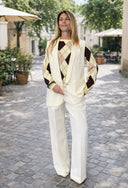 Vicolo - Completo gilet e pantalone gessato tono su tono