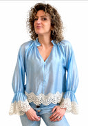 Susymix- Camicia V rifiniture in pizzo