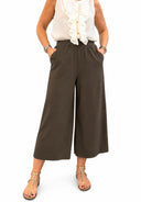 Susymix- Pantalone crop in cotone con elastico