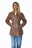 Vicolo - Giacca lunga avvitata ecopelle