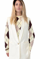 Vicolo - Gilet over gessato tono su tono