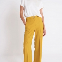 PANTALONI PALAZZO VICOLO SENAPE