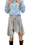 Vicolo - Gonna asimmetrica a quadri con effetto camicia annodata