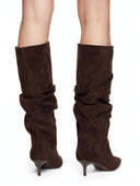 Susymix- Stivale suede con tacco sottile