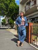 Vicolo - Pantalone baloon in chambry con coulisse