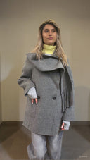 Cappotto lana con sciarpa