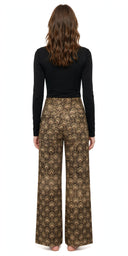Vicolo - Pantalone palazzo fantasia damascata