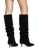 Susymix- Stivale suede con tacco sottile