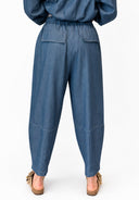 Vicolo - Pantalone baloon in chambry con coulisse