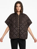 Please - Gilet a cappa trapuntato con cappuccio in maglia