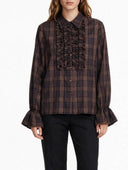 Vicolo - Camicia a quadri con rouches