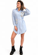 Susymix- Abitino camicia con tasca in paillettes