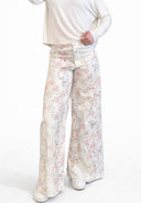 Miho’s - Pantapalazzo in denim leggero fantasia fiori