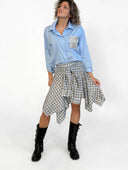 Vicolo - Gonna asimmetrica a quadri con effetto camicia annodata