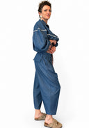 Vicolo - Pantalone baloon in chambry con coulisse
