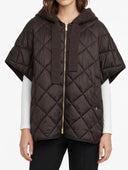 Please - Gilet a cappa trapuntato con cappuccio in maglia