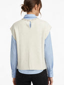 Susymix- Gilet in maglia con applicazioni gioiello al collo