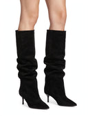 Susymix- Stivale suede con tacco sottile
