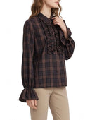 Vicolo - Camicia a quadri con rouches
