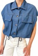 Vicolo - Camicia in chambry con tascone e coulisse