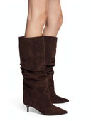 Susymix- Stivale suede con tacco sottile