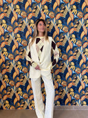 Vicolo - Gilet over gessato tono su tono