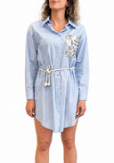 Susymix- Abitino camicia con tasca in paillettes