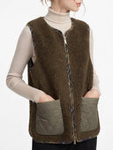 Vicolo - Gilet in teddy con tasche trapuntate
