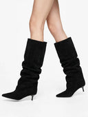 Susymix- Stivale suede con tacco sottile