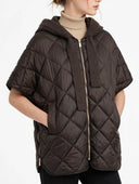 Please - Gilet a cappa trapuntato con cappuccio in maglia