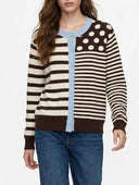 Susymix- Cardigan in viscosa righe e pois