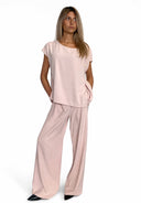 Susymix- Cordinato blusa con spacchi+pantalone fluido con elastico