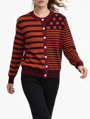 Susymix- Cardigan in viscosa righe e pois