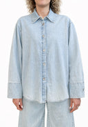 Vicolo - Camica denim over con apertura posteriore