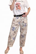 Miamor- Pantalone baloon in cotone floreale