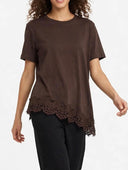 Miamor - T-shirt over con fondo asimmetrico in pizzo