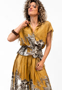 Vicolo - Camicia con cinturino fantasia palme