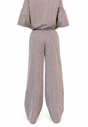 Vicolo - Pantalone palazzo in cotone a righe