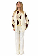 Vicolo - Pantalone sartoriale gessato tono su tono