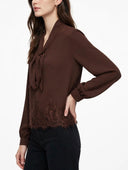 Susymix- Camicia fiocco con inserti in pizzo