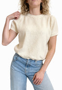 Vicolo - Twinset cardigan traforato+t-shirt traforata