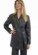 Vicolo - Giacca lunga avvitata ecopelle